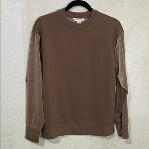 Athleta Women's Brown Sweatshirt with Velvet Back And Sleeves
